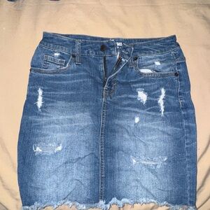 Denim Distressed Skirt